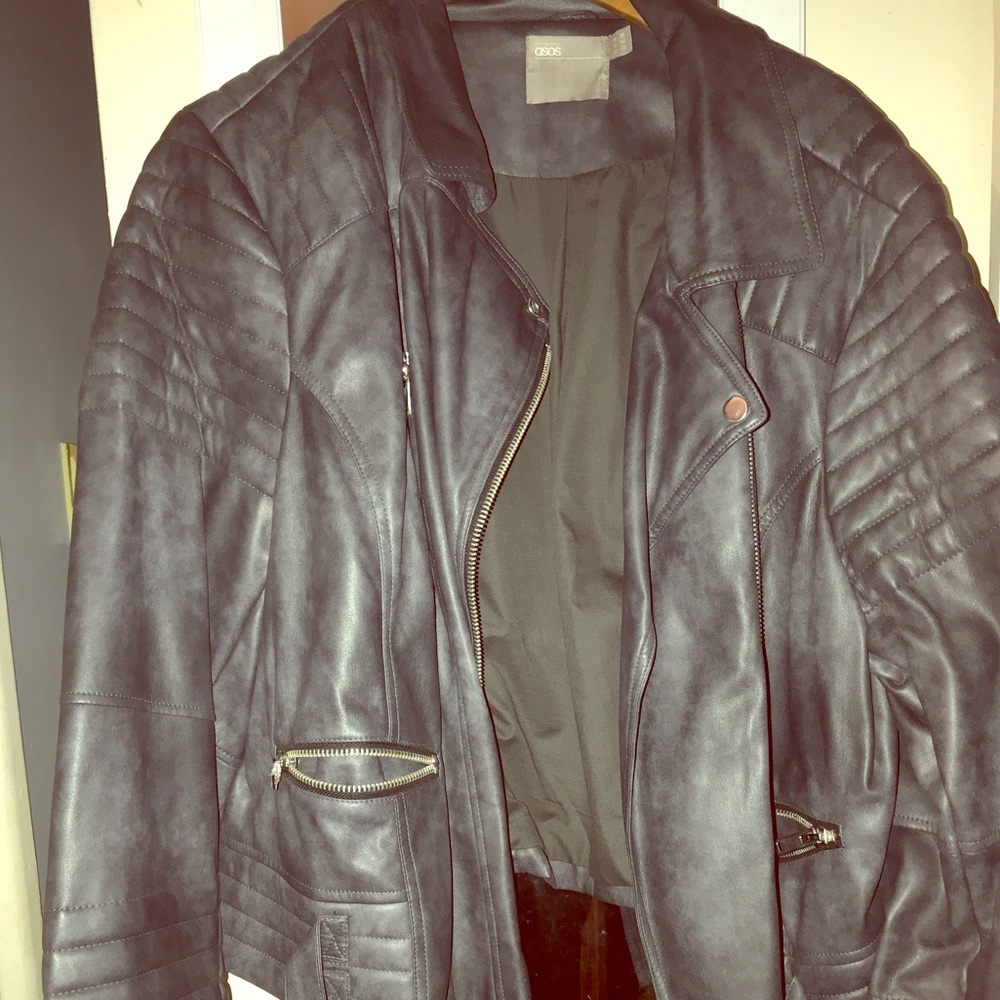 Gray moto jacket